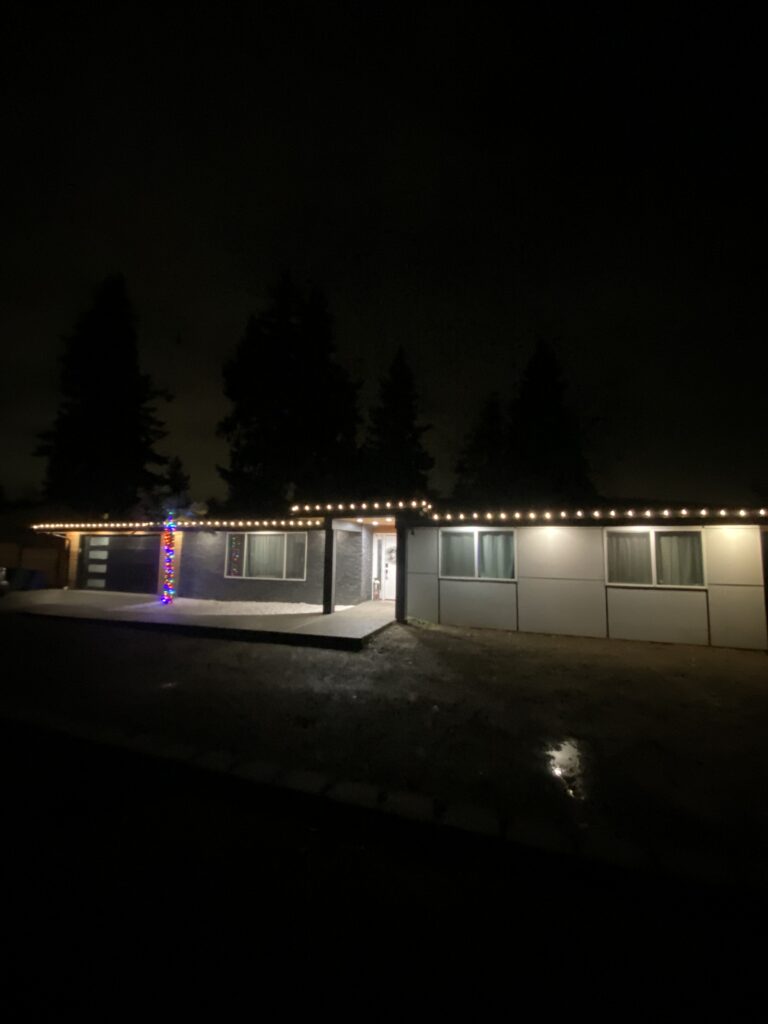 Christmas lights on a home